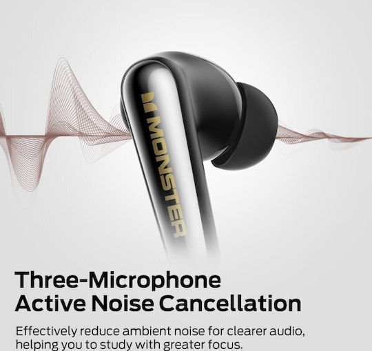 Monster Clarity 200 Airlinks In-ear Bluetooth Handsfree Ακουστικά με Αντοχή στον Ιδρώτα και Θήκη Φόρτισης Μαύρα