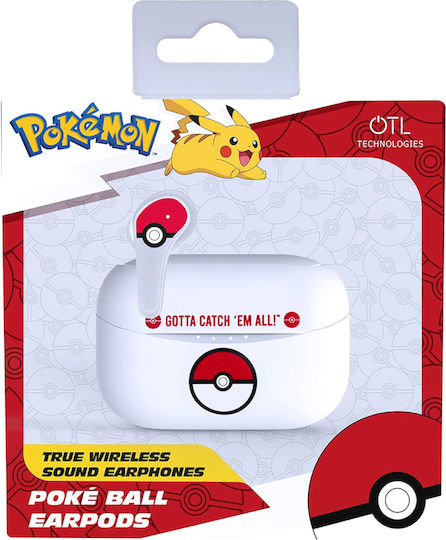 OTL Pokémon Poké ball In-ear Bluetooth Handsfree Earphones with Charging Case White