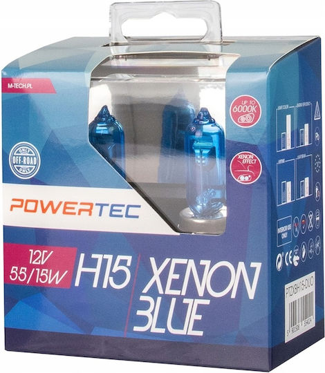 M-Tech Λάμπες Αυτοκινήτου H15 Xenon Μπλε 2τμχ