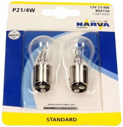Narva Lampen Auto P21/4W 12V 4W 2Stück