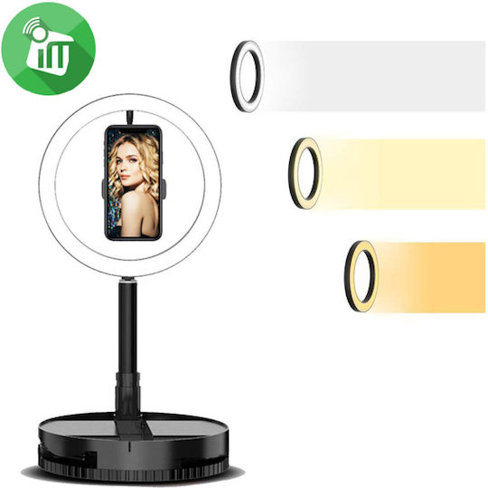 MAI G2 Ringlicht 2700 - 6500K mit Desktop Ständer/Halterung Halterung und Halterung für Handy