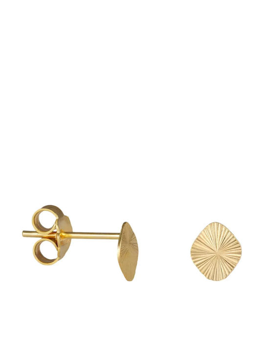 Single Gold Stud Earrings 9K