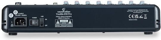 Soundsation YOUMIX810 PRO DKAL-SND00387 SND00387 Analog Console 10 Channels & Bluetooth