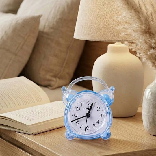 Avizar Analog Quartz Desk Alarm Clock Bedroom Twin Bell Blue