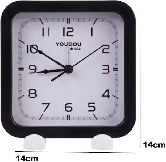 Avizar Analog Quartz Silent Desk Clock Minimalist Design Black