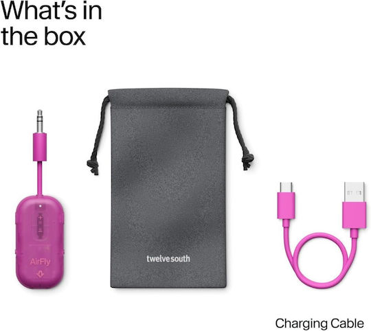 Twelve South Bluetooth Audio Adapter 3.5mm Jack Plug Model Airfly Pro 2 Fuchsia