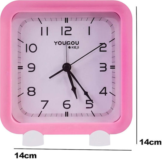 Avizar Analog Quartz Silent Desk Clock Minimalist Design Pink