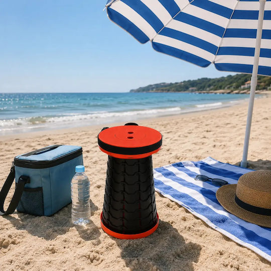 Σκαμνάκι Παραλίας Μαύρο 25x25x45εκ.