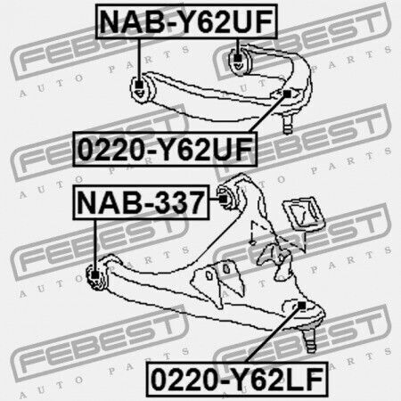 Febest Front Upper Control Arm Nissan Patrol Y62 2010.03 El 54524-1lb0a