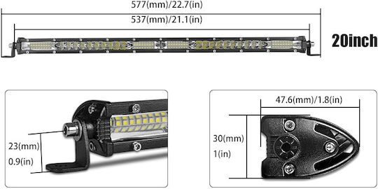 Фарове за кола с форма на лента LED Mitsubishi Вземане 10 - 30V 48W 57.7см с Бял осветление 1бр