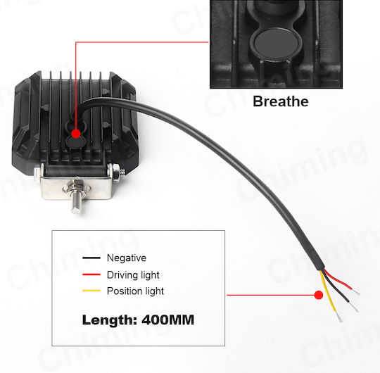 Slim Фарове за кола с форма на лента LED Mitsubishi Вземане 10 - 30V 15W 10.1см с Бял осветление 1бр
