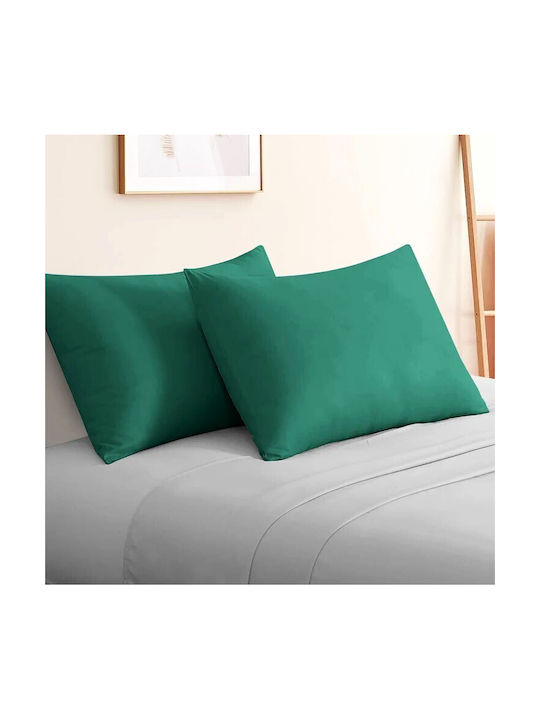 Kotonia Home Set of Green Pillowcases with Envelope Cover 70x70cm