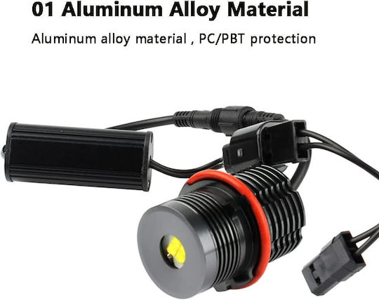 Autoscheinwerfer Angel Eyes BMW E87 E39 E61 E63 E64 E65 E66 E83 X3 E53 X5 E60 LED Orange 5W Can Bus Ohne Fehler 2 Stück