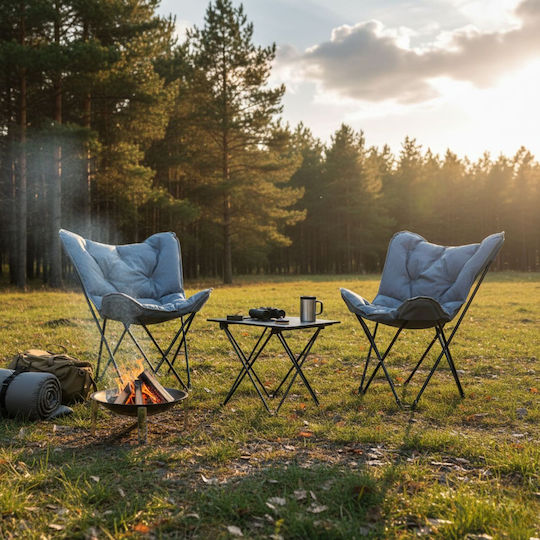 HowHomely Stahl Tischset Für Camping Klappbar Grau