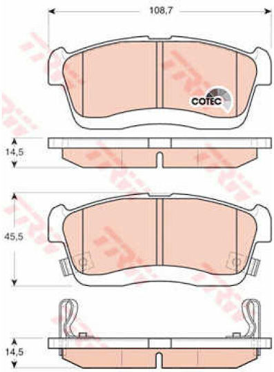 Set Plăcuțe De Frână Partea Din Față Trw Automotive Daihatsu Cuore Vi-vii Move Sirion Trevis Mitsubishi Mirage Subaru Justy Suzuki Ignis 0.7-1.5