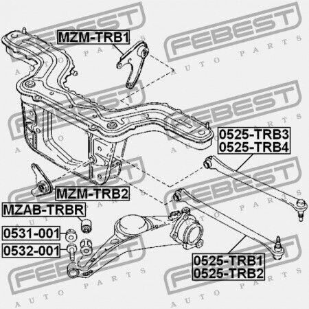 Lower Right Rear Rod Mazda Tribute Cz 2001-2011 Usa Ef91-28-500