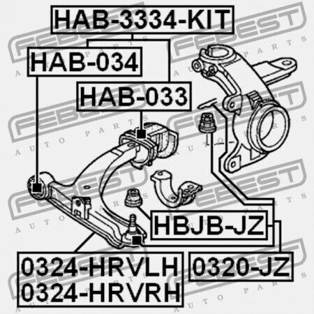 Kit Rulmenți Braț Control Partea Frontală Honda HR-V Gh4 2000-2005 Eu 51350-s2h-g02