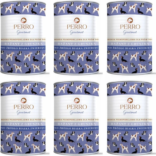 Perro Wet Dog Food in Cans with Meat and Pumpkin 6x400gr