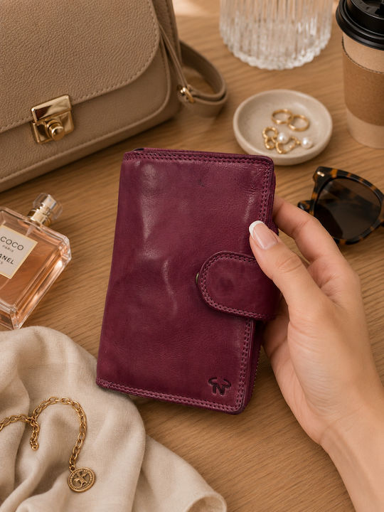 Leder Damenbrieftasche Lila