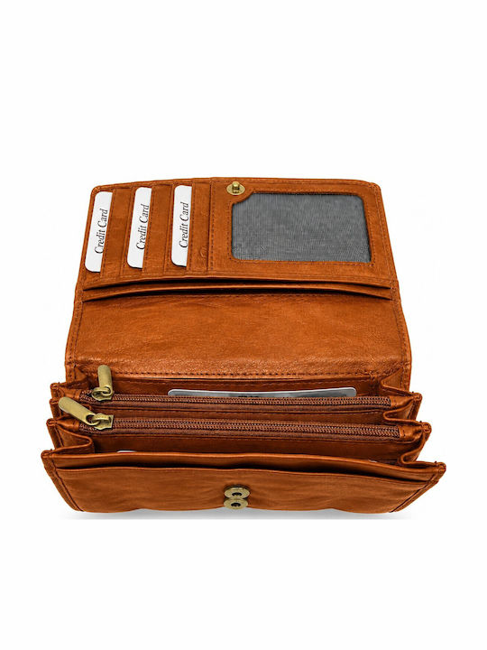 Leder Damenbrieftasche Tabac Braun