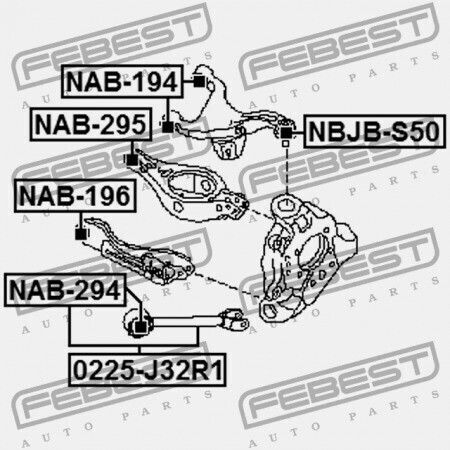 Febest Vorderachse Kontrolle Arm Ring Für Nissan Murano Z51 2007.10-2014.08 Ca 551b0-jp00a