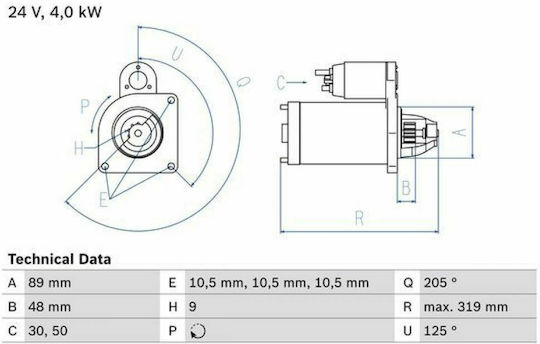 Bosch Μίζα Αυτοκινήτου για Mercedes-Benz Atego
