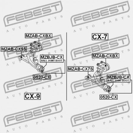 Front Control Arm Rear Bushing Mazda CX-7 ER 2007-2009 EU EH44-34-300