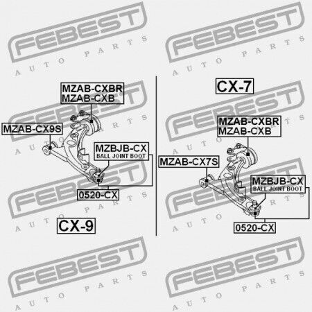Rear Control Arm Ring Right Front Mazda CX-7 ER 2007-2009 EU TD11-34-300B