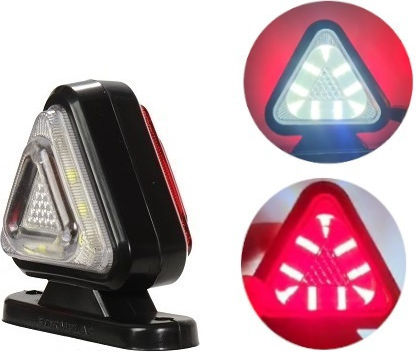 Set de claxoane volum LED triunghi 12v 24v Ip67 roșu alb 6.5cm