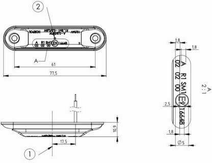 Horpol Truck Volume Light 12V - Red PL0020