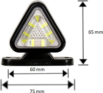Комплект LED обемни клаксони триъгълник 12v 24v IP67 червено оранжево 6.5см