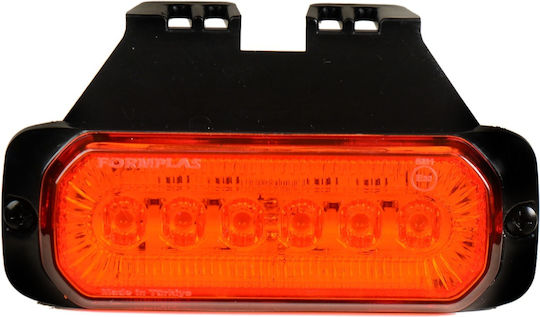 Led Светлини За Товарни Автомобили Плеврична Сигнализация Основa Оранжева 12v 24v Ip68 132mm X 46mm