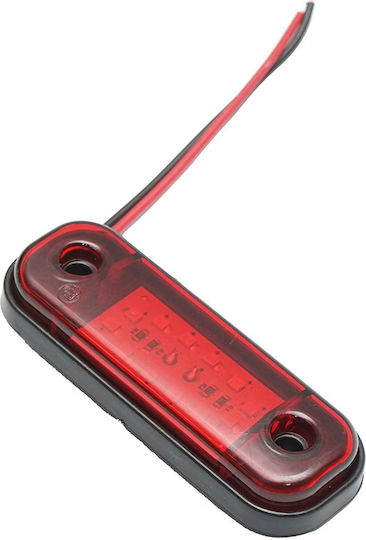 Led Светлини За Товарни Автомобили 12 Led 12v 24v Ip68 Червени 87mm 25mm