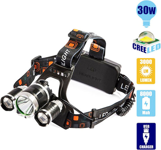 Rechargeable Headlamp LED with Maximum Brightness 4000lm