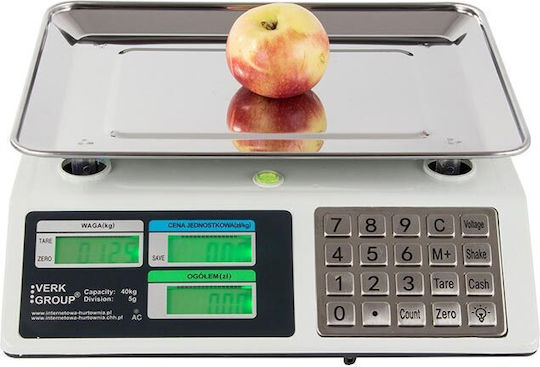 Verk Group Electronic Retail Scale with 40kg Weighing Capacity and 2gr Accuracy