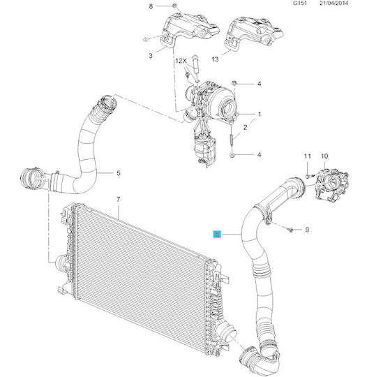 Κολαρο Intercooler Εξαγ A-j B16dt N