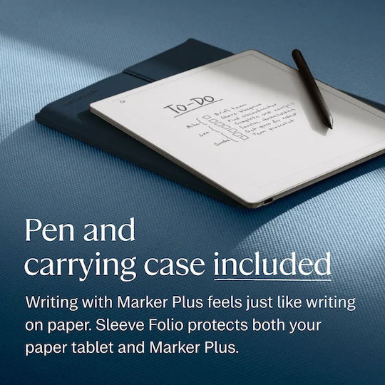 reMarkable Paper Pure 10.3" (32GB) Marker Plus & Sleeve Folio Ocean Blue
