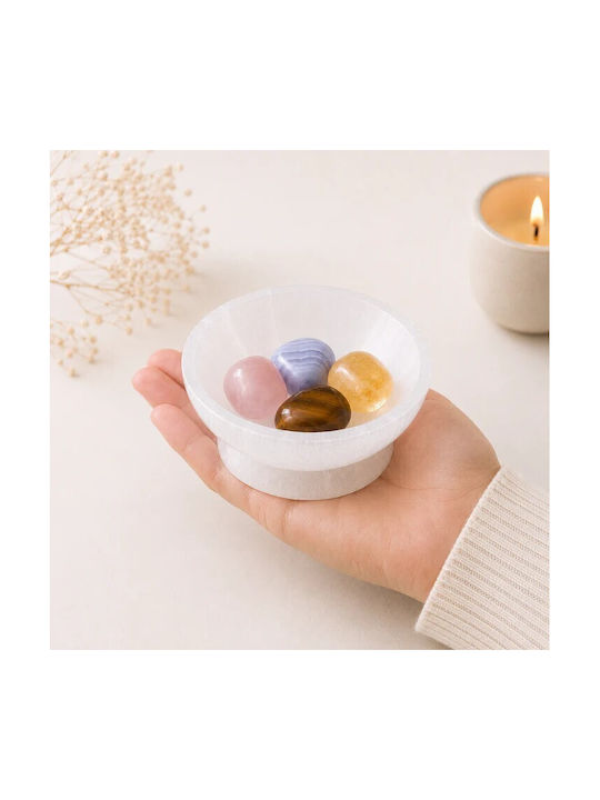 Handgefertigte Ritualschale aus Selenit 10cm für Ladung und Dekoration