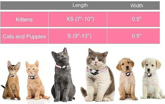Reflective Illuminated Cat Collar Airtag Holder Pink 18-26 Cm