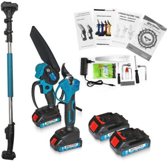 spv-setal35 Set Kettensäge & Baumschere 36V mit 2 Batterien 8Ah mit Teleskopstange 2,1 m