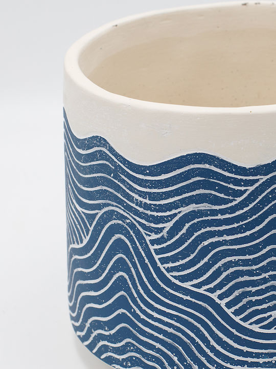 Planter Concrete Blue 15x15x13cm.