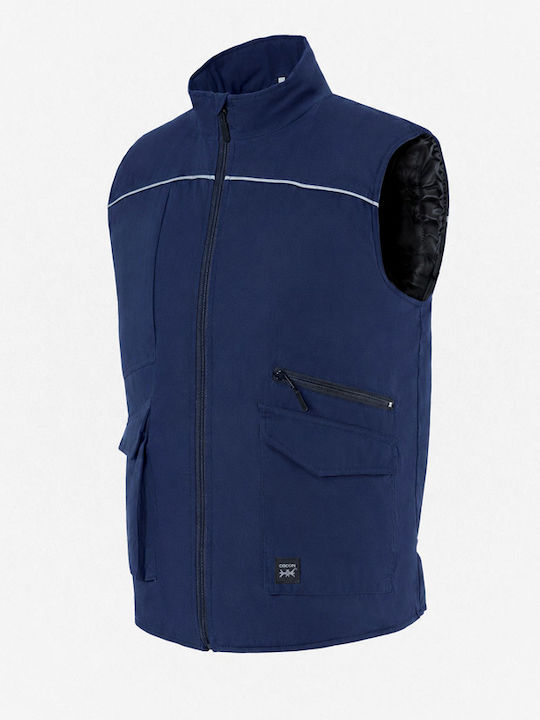 Axon Men's Safety Vest with Reflective Film Navy Blue