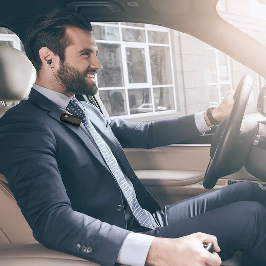 Forcell F-Audio Drive Earbud Bluetooth Handsfree Ακουστικό Πέτου με Αντοχή στον Ιδρώτα Μαύρο