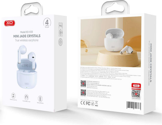 XO X33 Tws In-ear Bluetooth Handsfree Ακουστικά με Θήκη Φόρτισης Μπλε