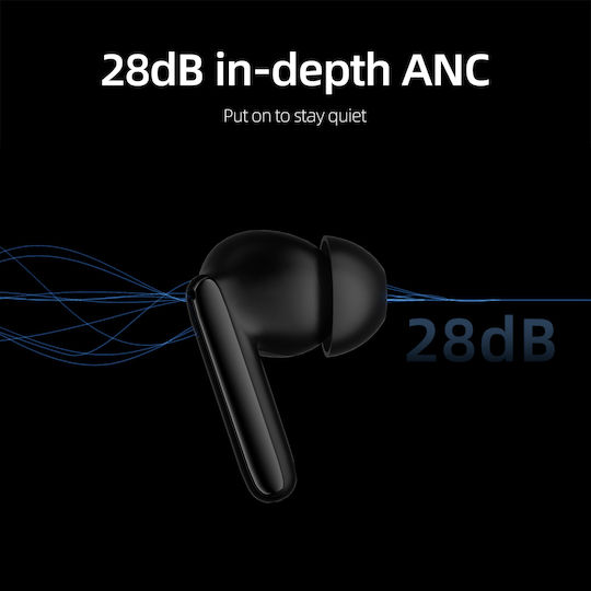 QCY T13 ANC2 In-ear Bluetooth Handsfree Ακουστικά με Θήκη Φόρτισης Μπλε