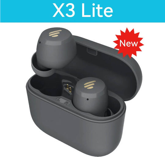Edifier X3 Lite Earbud Bluetooth Handsfree Ακουστικά με Αντοχή στον Ιδρώτα και Θήκη Φόρτισης Γκρι