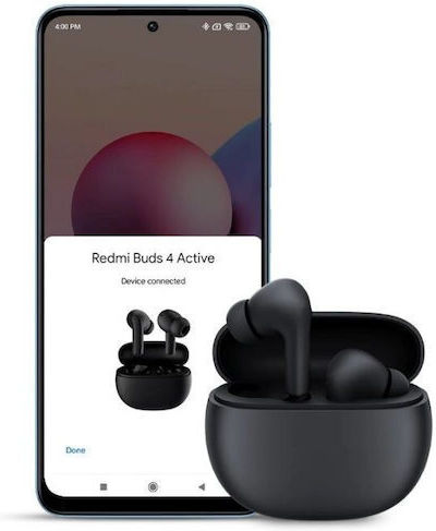 Xiaomi Redmi Buds 4 Active Bluetooth Handsfree Earphones with Sweat Resistance and Charging Case Black