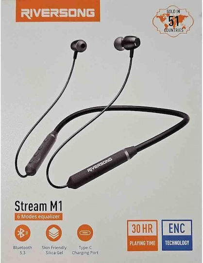 Riversong Stream M1 In-ear Bluetooth Handsfree Earphones with Sweat Resistance Black
