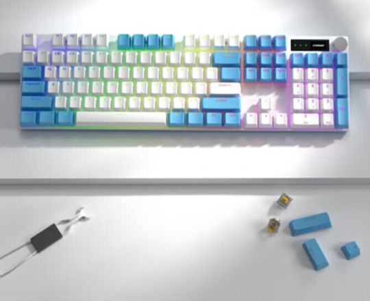Forev FV-Q515 Gaming Μηχανικό Πληκτρολόγιο με RGB φωτισμό (Αγγλικό US) Μπλε
