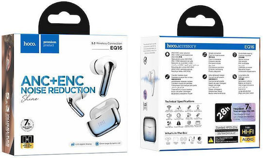 Hoco EQ16 Shine In-ear Bluetooth Handsfree Earphones with Charging Case Blue Glaze